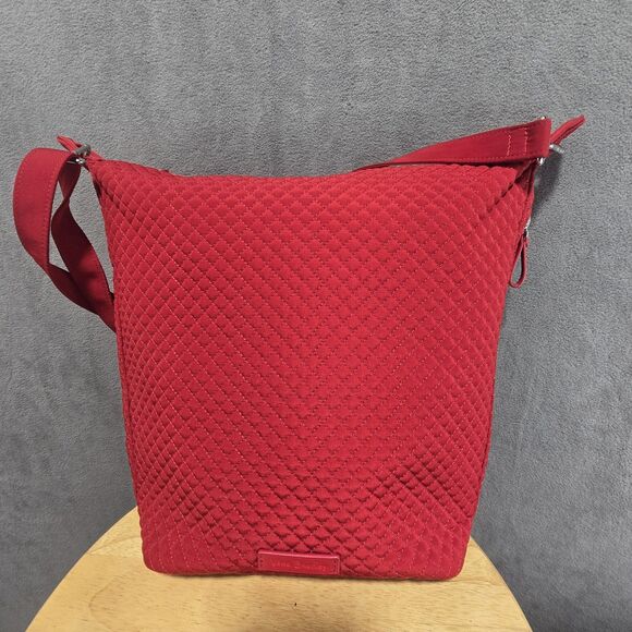Vera Bradley Handbags - Vera Bradley Hobo Shoulder Bag Purse True Red Quilted Side Pocket 14x12x6